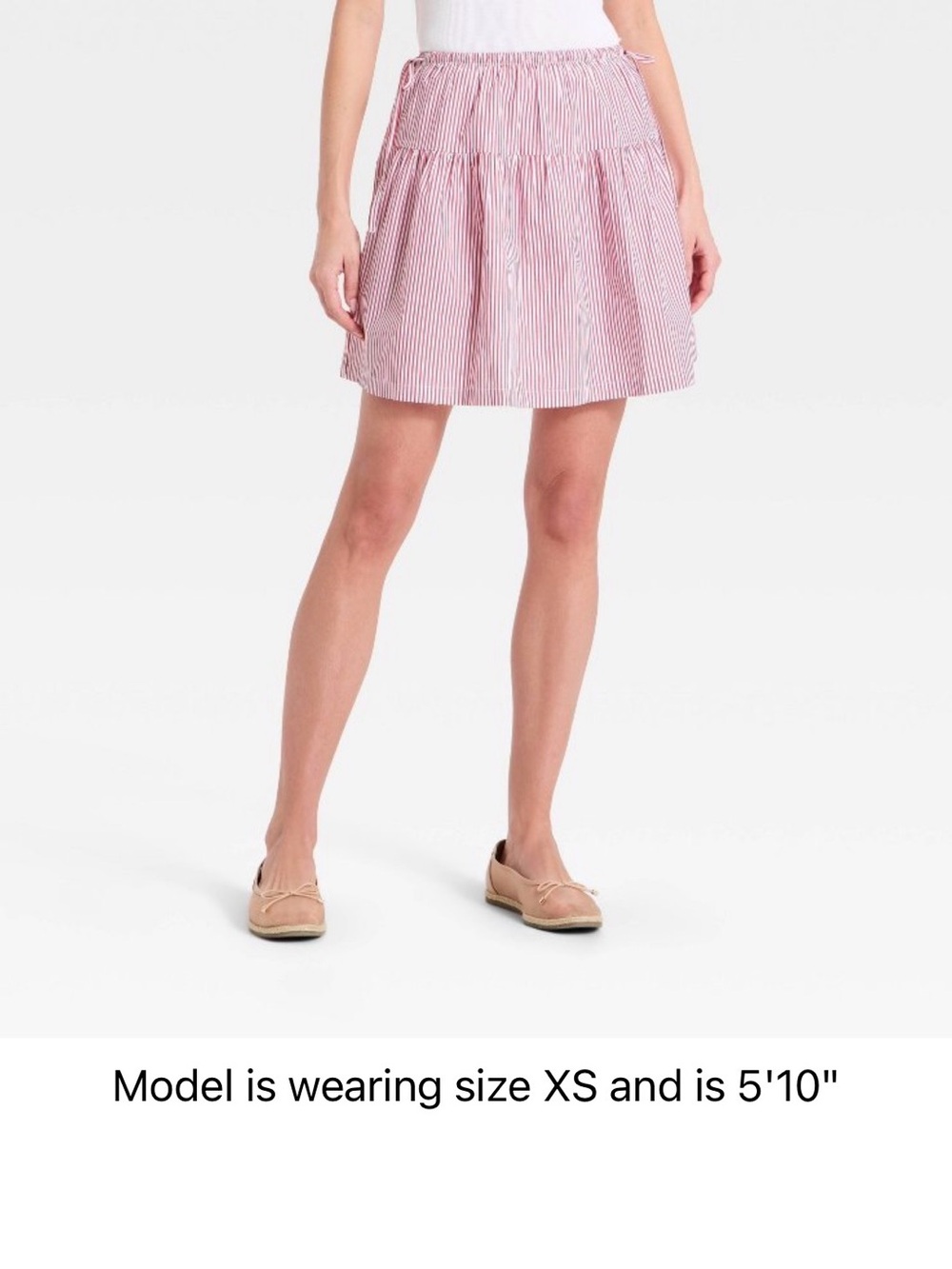 a new day  Striped Tiered Mini Skirt